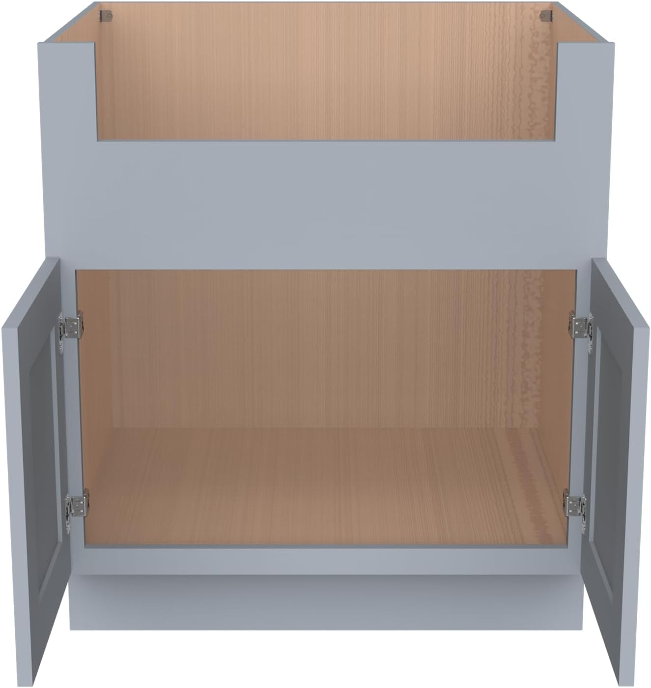 33 Inch RTA Kitchen Sink Base Cabinet - Solid Wood Shaker Style Farmhouse Cabinet with Soft Close Doors, Fits 24-30 Inch Undermount Sinks, Ready to Assemble (Gray)