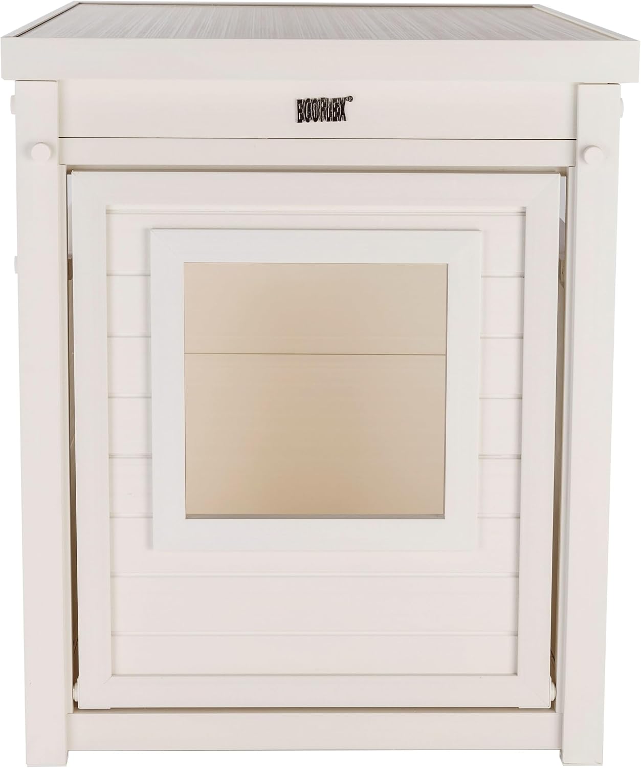 New Age Pet ECOFLEX Litter Loo Standard & Jumbo Sizes, 4 Colors, Moisture and Odor Resistant Enclosure & End Table, No‑Tools Assembly, 10 Year Warranty, Antique White, Standard