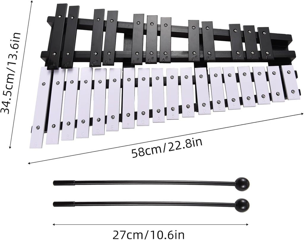 Foldable Glockenspiel Xylophone, 30 Note Glockenspiel, Xylophone 5mm Thickness Aluminum Bars Percussion Musical Instrument with Carrying Bag 2 Mallets Gift for Beginners Students