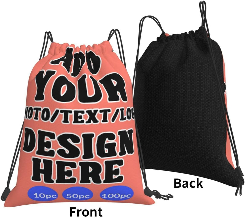Pack Of 100 Drawstring Backpack Customizable Bulk Custom Gym Bags Lightweight Promotional Items With Logo Sport Bag For Travel Daily Use Style18