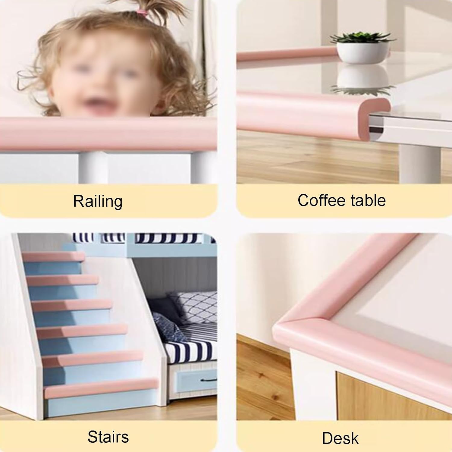Corner Protectors，Foam Edge Protectors， Furniture Edge and Corner Guards, Table Corner Protectors Adhesive, Proof Corners and Edges Bumper, Protective Foam Cushion Coffee Table(Brown,10m)