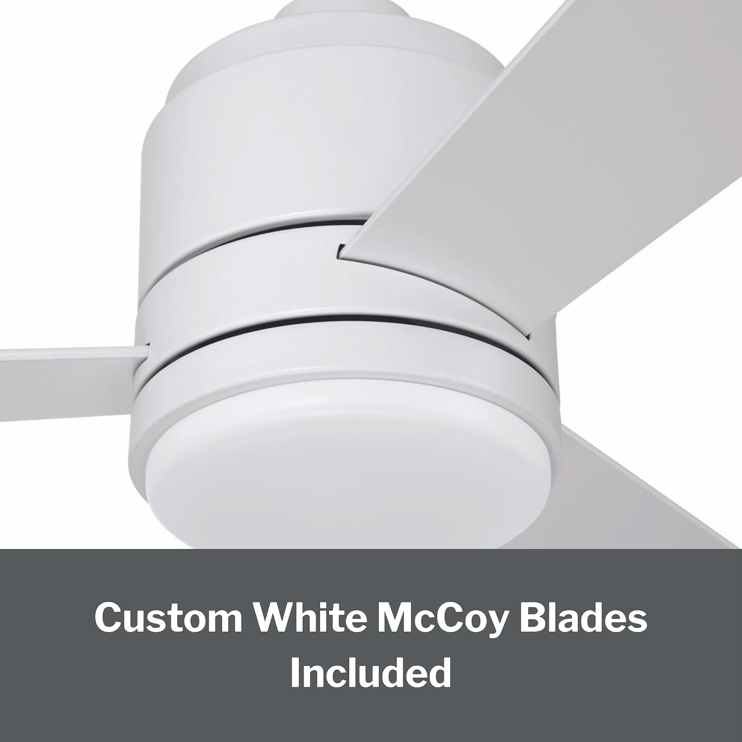 Craftmade MCY42W3 McCoy 42 Inch 3 Blade Ceiling Fan | Integrated LED Light Kit | 1013 Lumens 18 Watt | 3 x White Blades | Includes CM-7W-LED Wall Control | Indoor Rated | White Finish