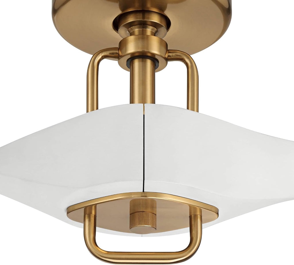 Casa Vieja 56' Longbow Brass and White Indoor/Outdoor Ceiling Fan