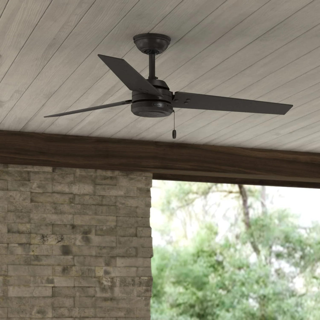 Hunter Fan 52 inch Outdoor Industrial Ceiling fan, 3-Blade (Renewed) (Premier Bronze)