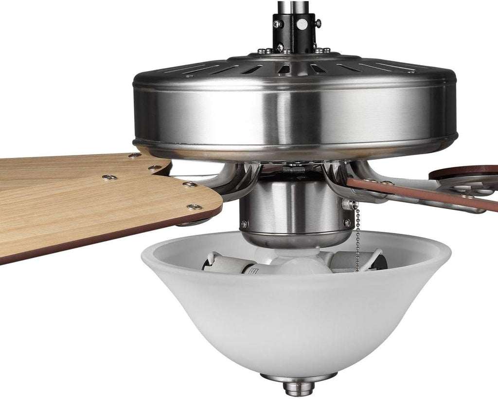 Progress Lighting AirPro Collection 52'' Five-Blade Ceiling Fan with White Etched Light Kit