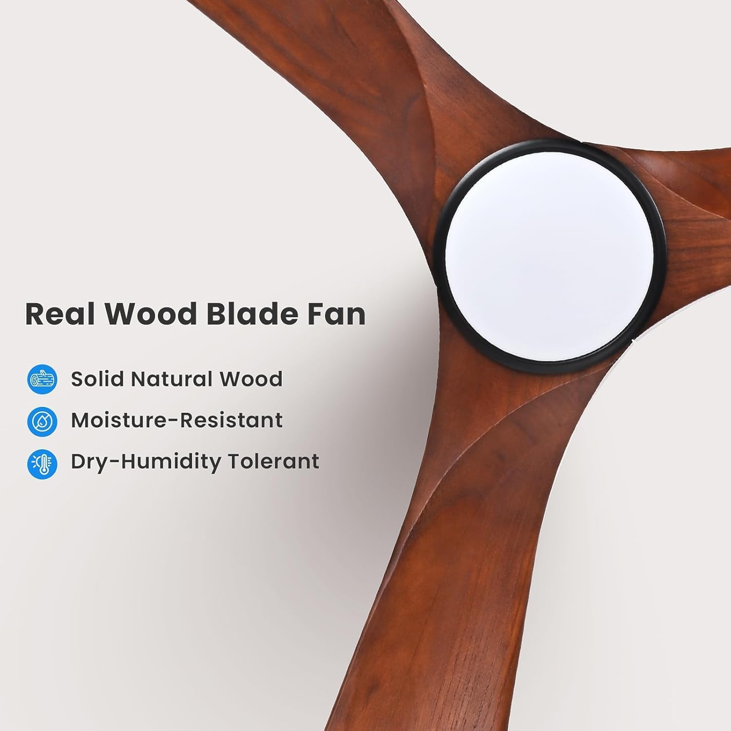 heimo 72 Inch Ceiling Fan with Light and Remote Control, Wood Outdoor Ceiling Fans with Lights Dimmable for Bedroom Living Room Patios Proch Office Rustic Extra Large High Cfm Exterior Fan(Walnut)