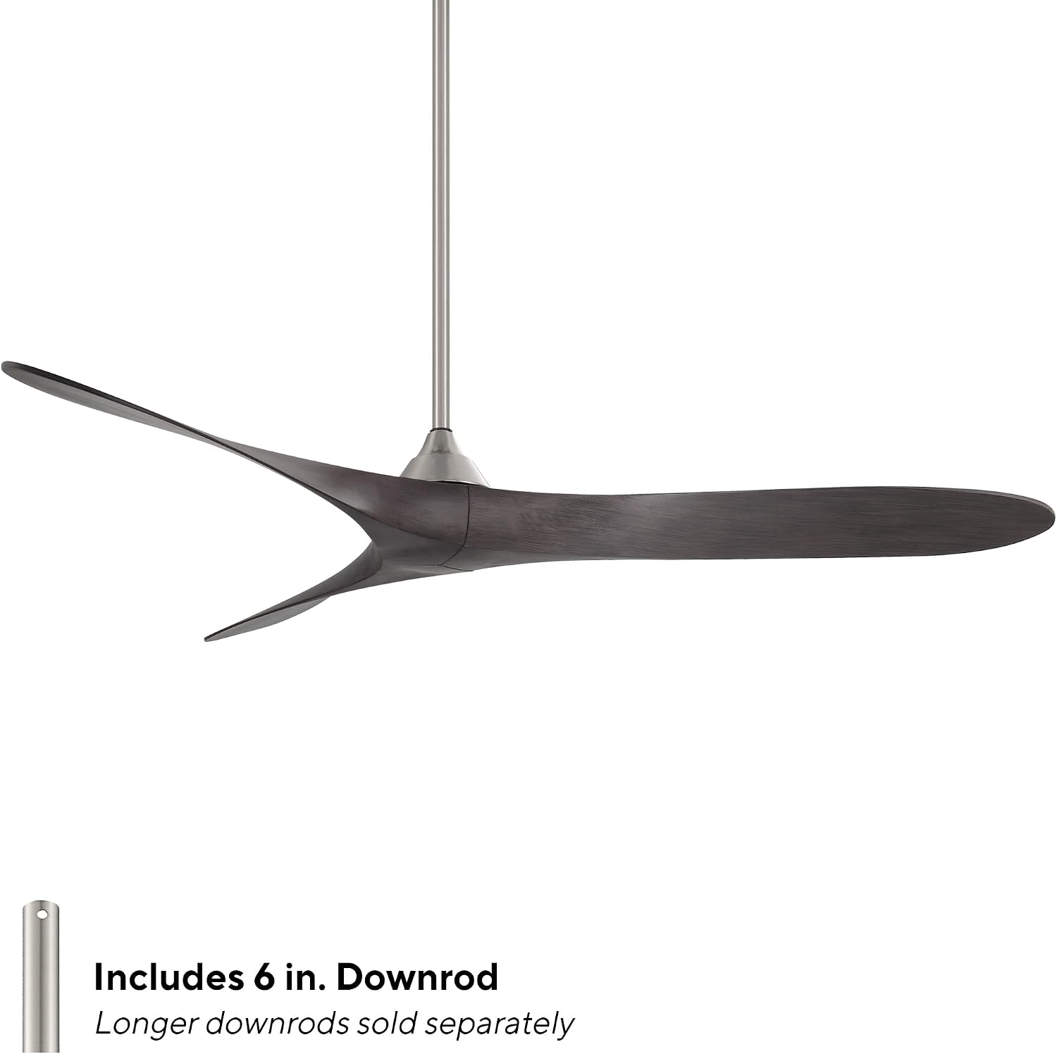 WAC F-089-BN/EB Malibu 70' Outdoor Ceiling Fan with Remote, Brushed Nickel Ebony