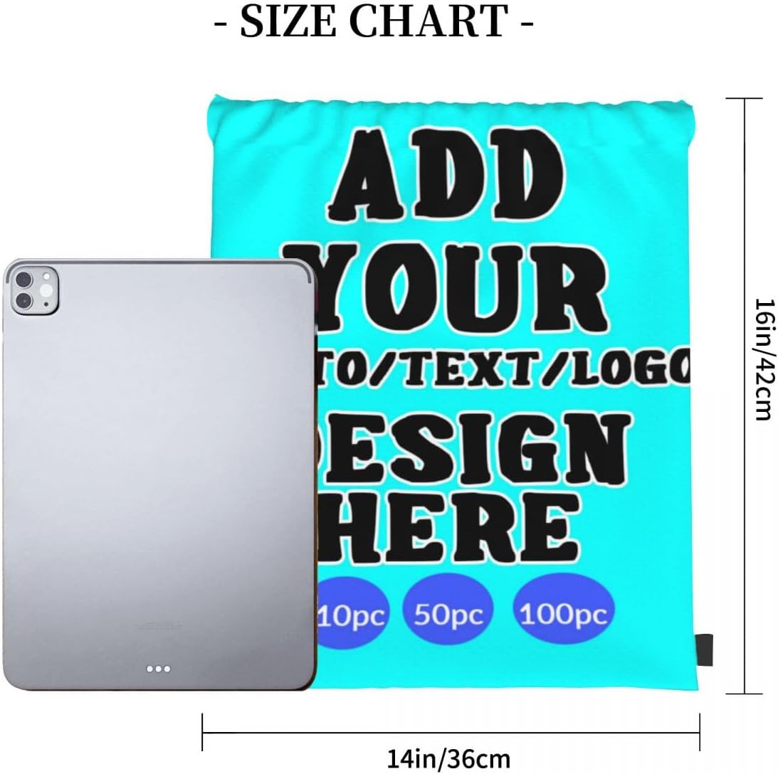 Custom Drawstring Backpack Set Of 10/50/100 Personalized Draw String Back Bag With Your Logo for Gym, Travel & Everyday Style12