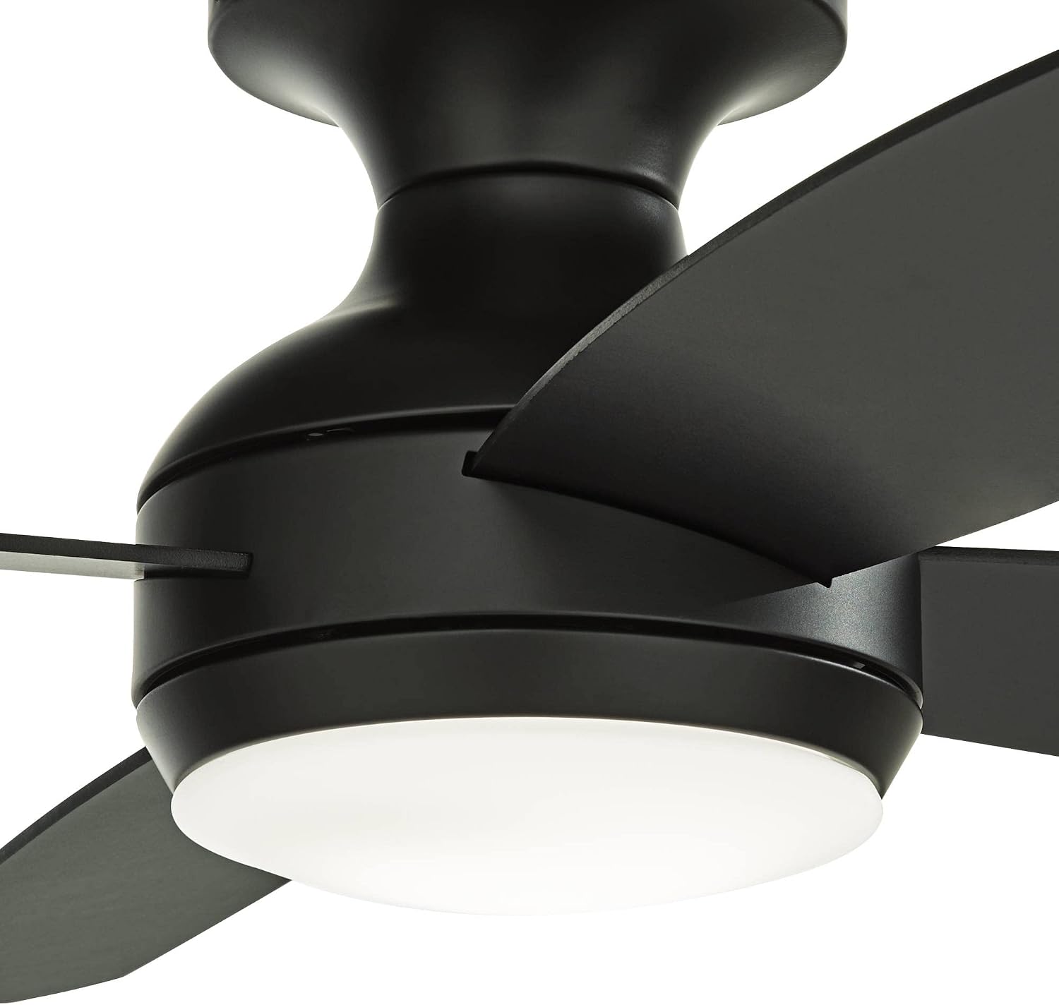 Casa Vieja 52' Casa Elite Modern Industrial Indoor Hugger Ceiling Fan with LED Light Remote Control Black Opal Glass Low Profile for House Bedroom Living Room Home Kitchen Dining Office
