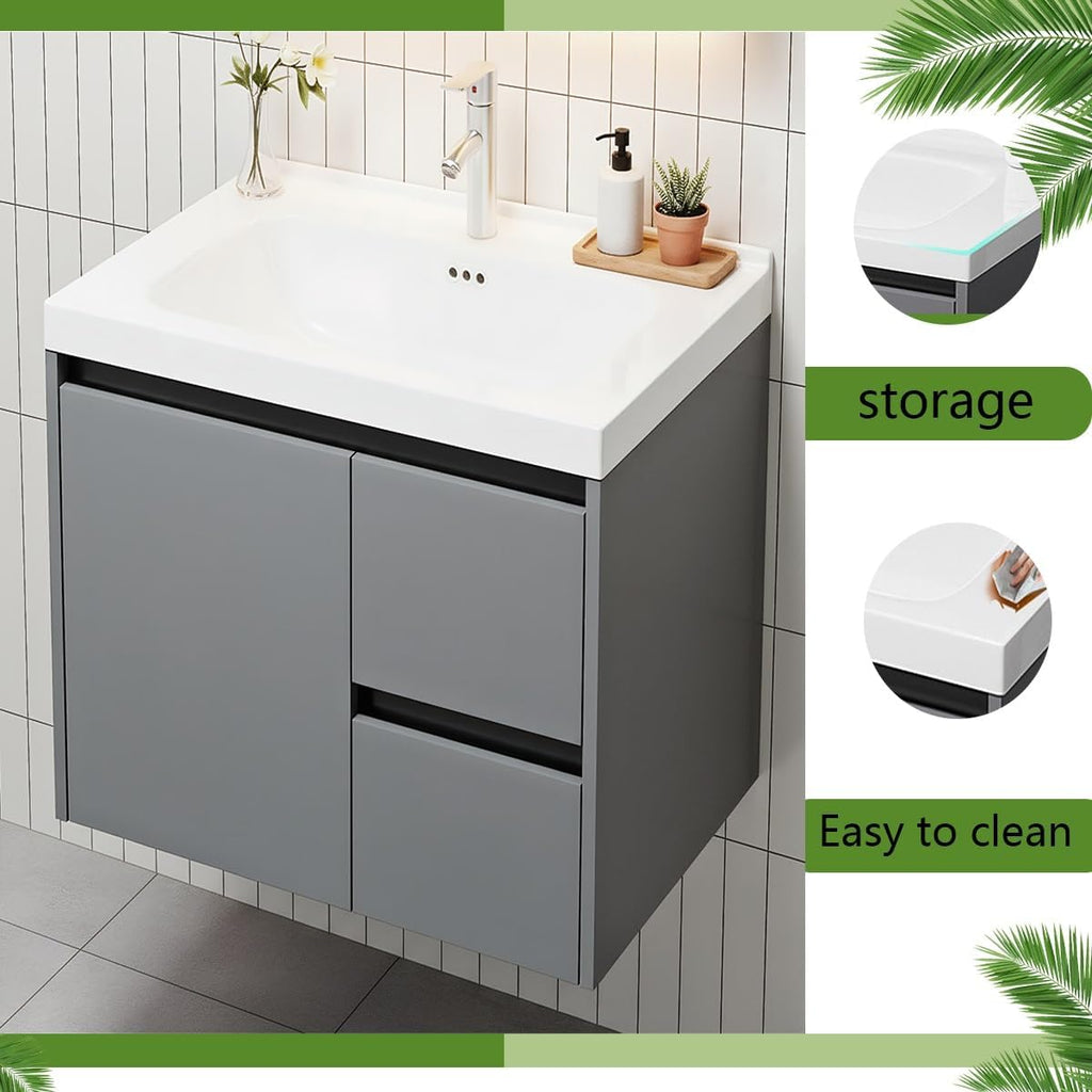 Corner Bathroom Vanity with Sink Set，Modern Bathroom Vanity Cabinet ，Floor Standing Bathroom Vanity， for Bathroom Guest Baths、Master Suites(31in)