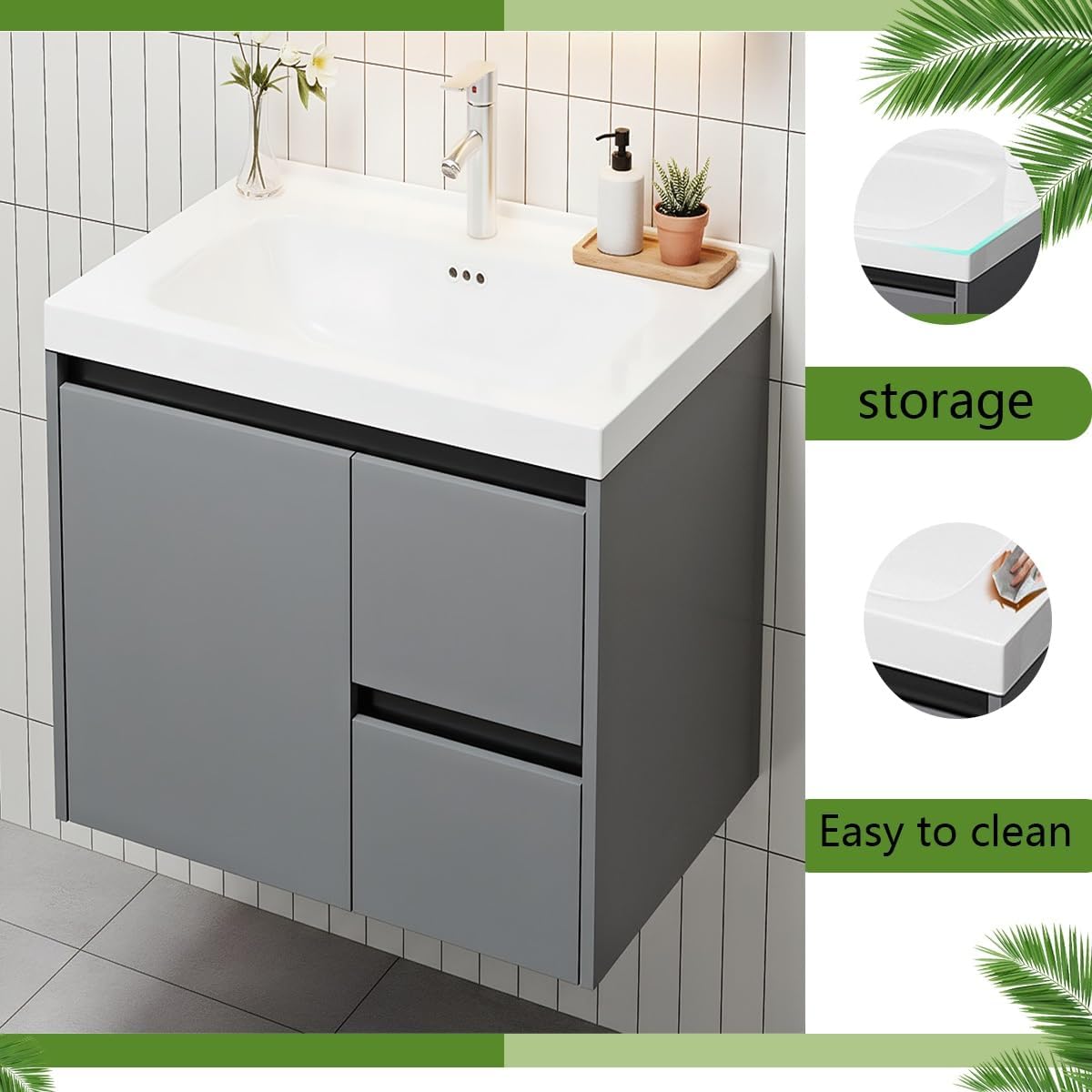 Corner Bathroom Vanity with Sink Set，Modern Bathroom Vanity Cabinet ，Floor Standing Bathroom Vanity， for Bathroom Guest Baths、Master Suites(31in)