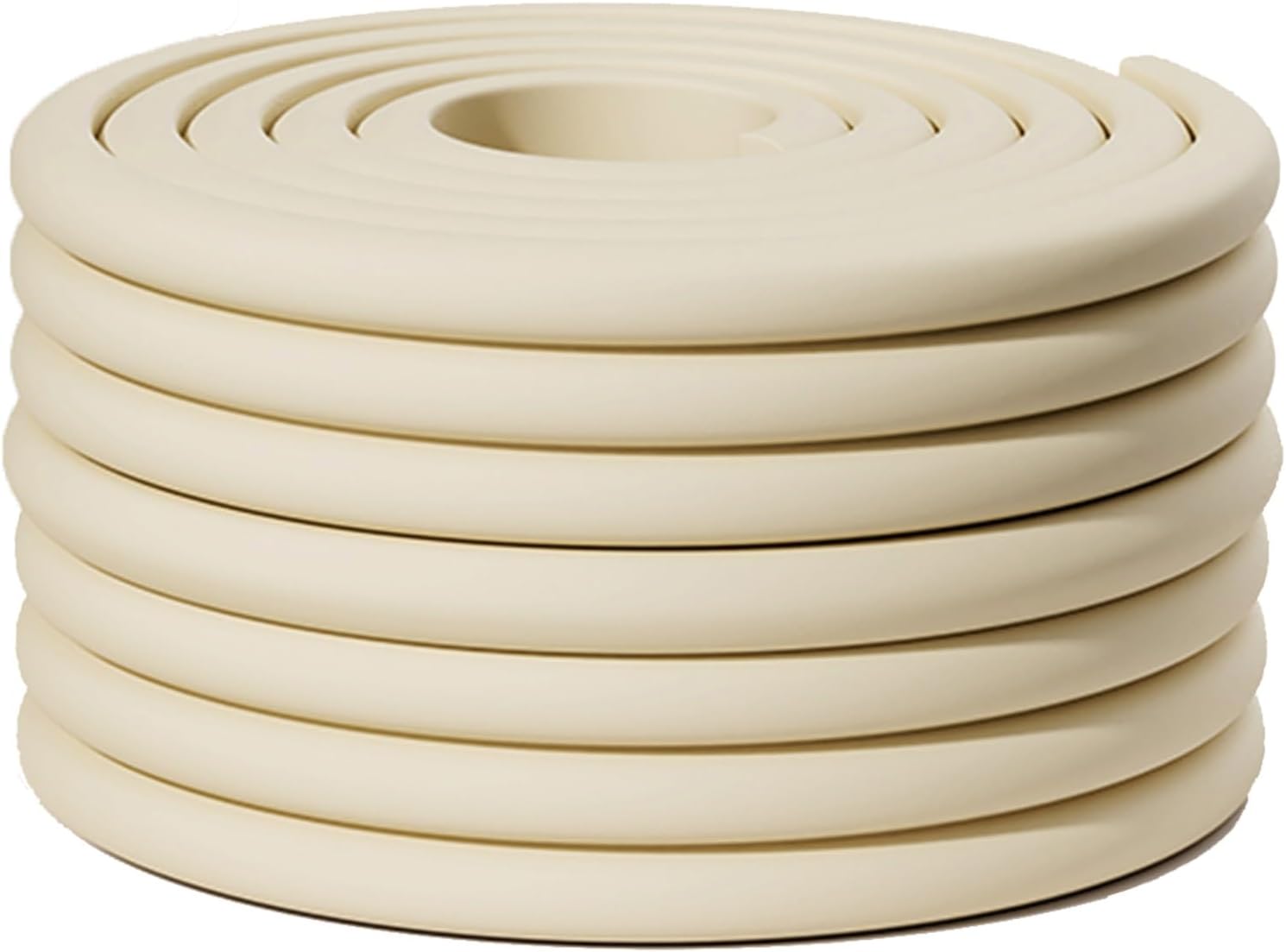 Soft Foam Table Edge & Corner Guards, Self-Adhesive Safety Bumper Strips for Kids' Furniture, Wall Padding Mats, Off-White, 8cm Wide, 6M Long