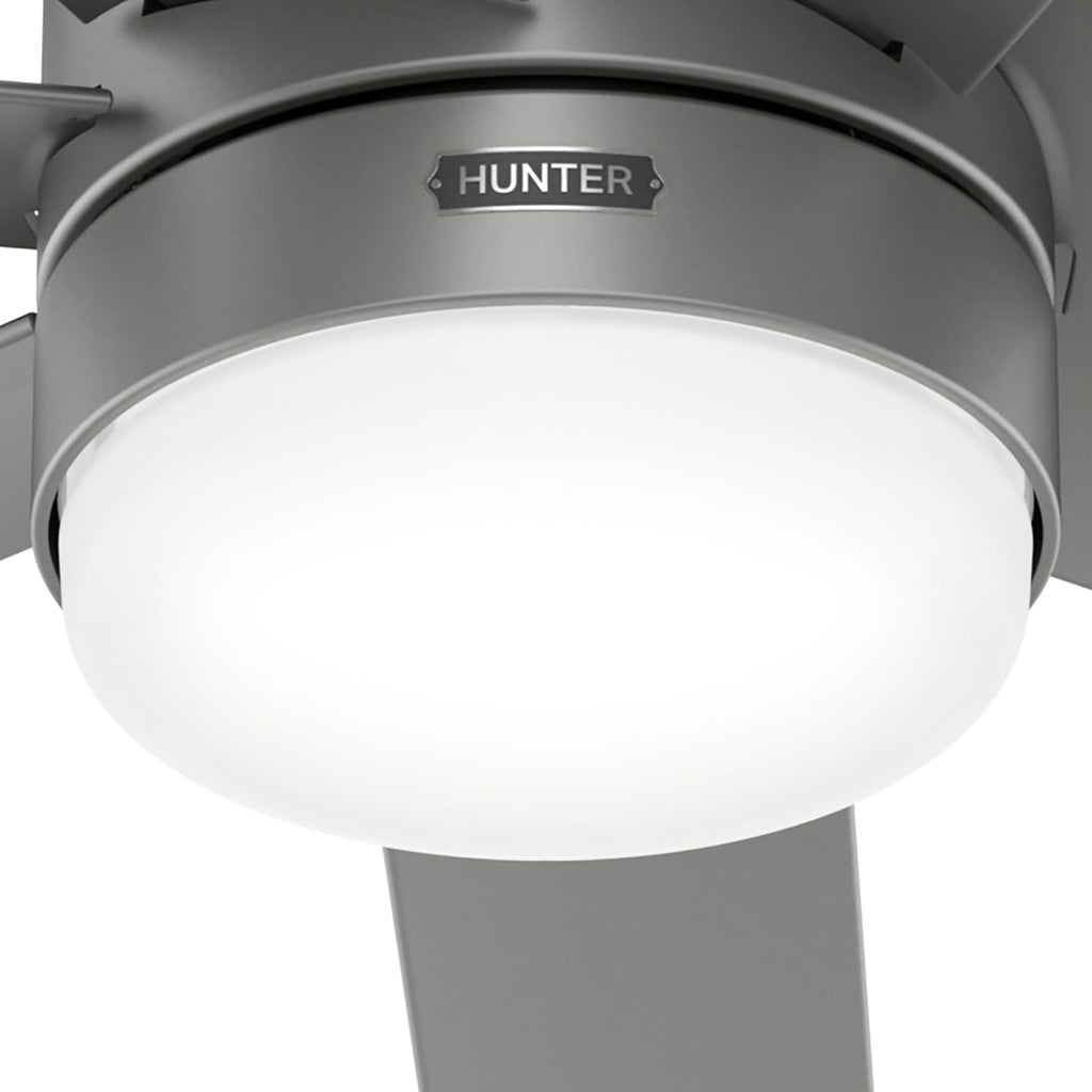 Hunter Brazos Outdoor with LED Light 52 inch Matte Silver - Matte Silver