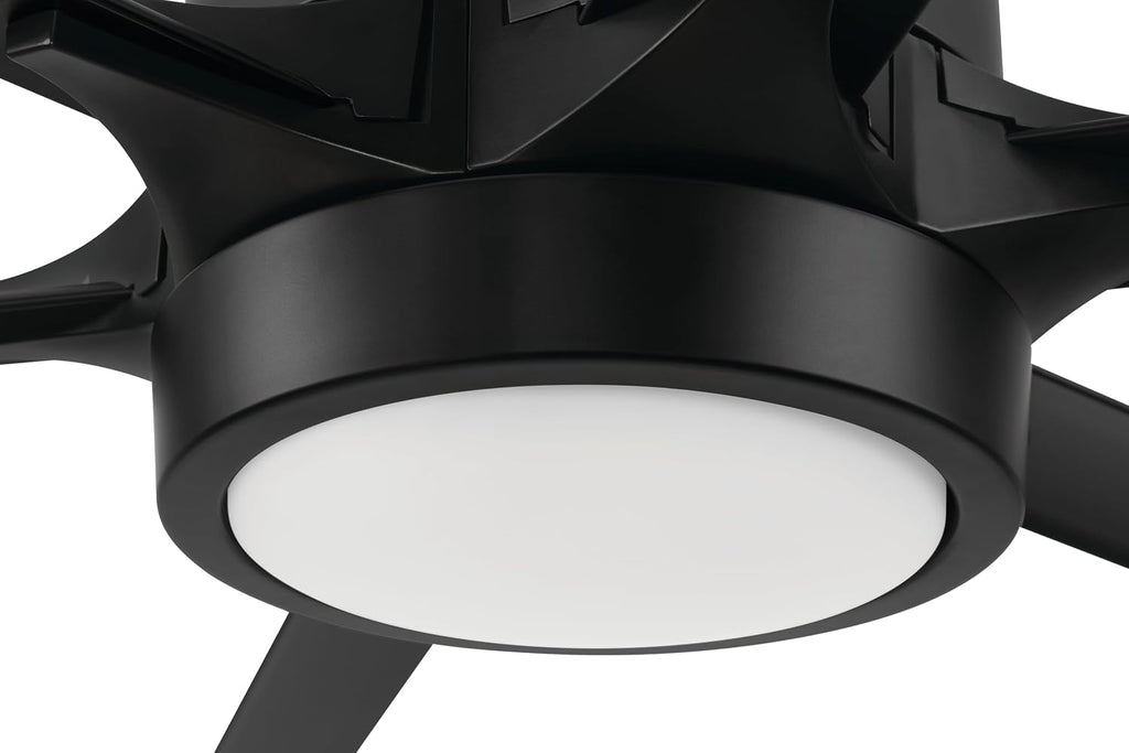 Craftmade Prost 144 in. Flat Black Finish Downrod Only (Flat Ceiling only) Indoor/Outdoor Wi-Fi enabled Smart Ceiling Fan with Optional Integrated LED Light Kit and Remote/Wall Control Included