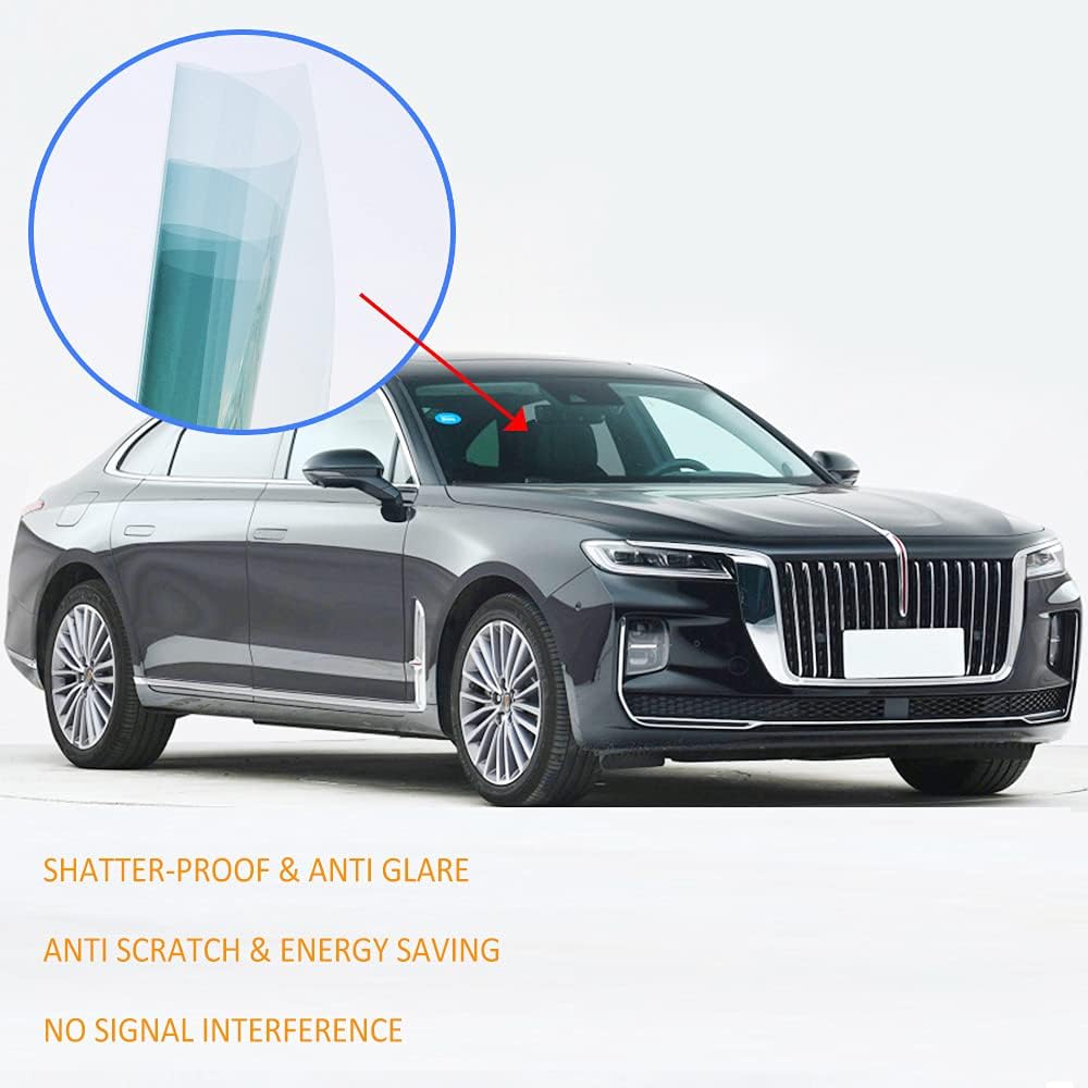 80% VLT Nano Ceramic Window Film 99% Anti UV Front Car Solar Windshield Rear Side Window Tint, Light Blue (60' x66ft)