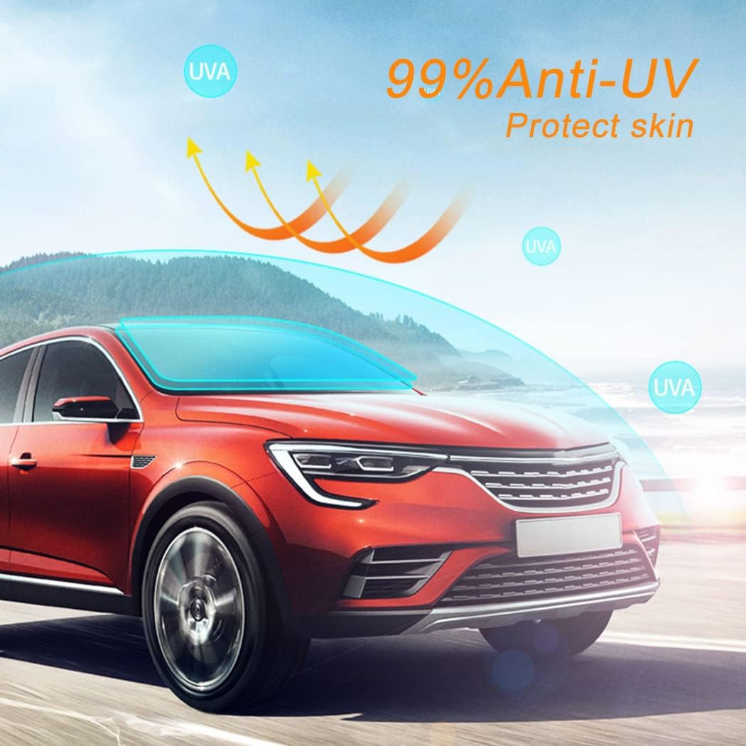70% VLT Nano Ceramic Car Windshield Window Film 99% Anti UV Heat Control Sun Blocking Solar Tint for Car Front Rear Side Window, Light Green, 60Inch X 33Feet