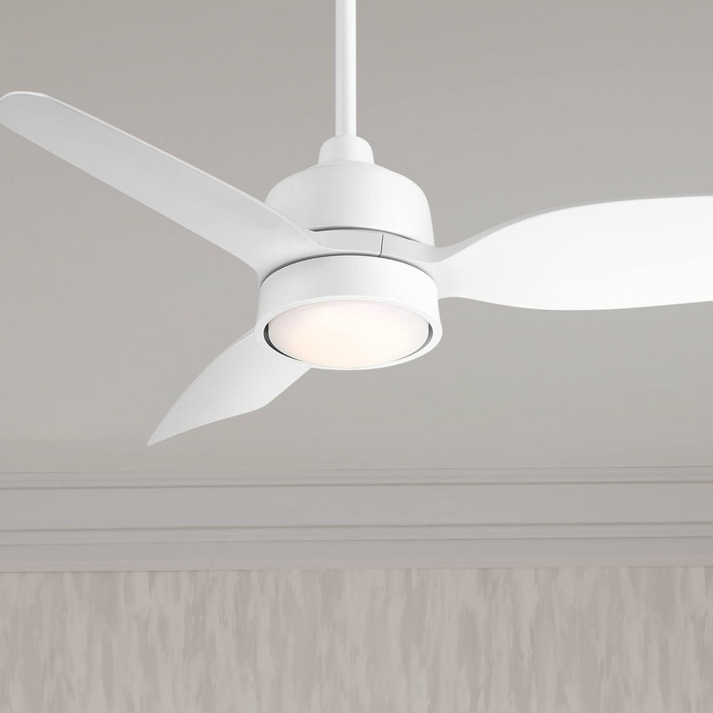 Casa Vieja 36' Verdin Modern Indoor Outdoor Ceiling Fan 3 Blade LED Light Remote Control Matte White Finish Blades Bedroom Patio Living Room Kitchen Porch Damp Rated Decorative Dimmable Garage