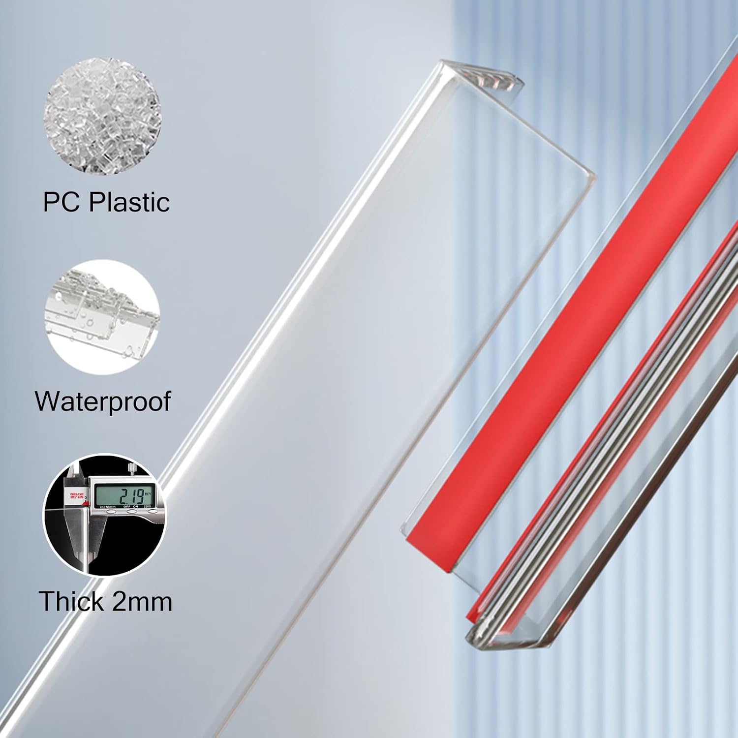 ZAQYCM 120cm Wall Edge Cover Strip Clear, Self Adhesive Corner Guard Plastic for Wall/Tile/Window/Door Frame, 90-Degree Angle Edge Trim Pet Anti-Scratch Shield (Color : W 17mm(7/10 in), Size : 5 Pcs)