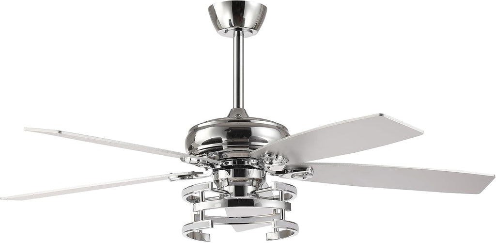 Ceiling Fans with Lights and Remote - Modern Silver Ceiling Fan with 3CCT, 6 Speeds, Quiet, Dual-Sided Reversible Blades Indoor Outdoor Chandelier Fan for Bedroom Living Room