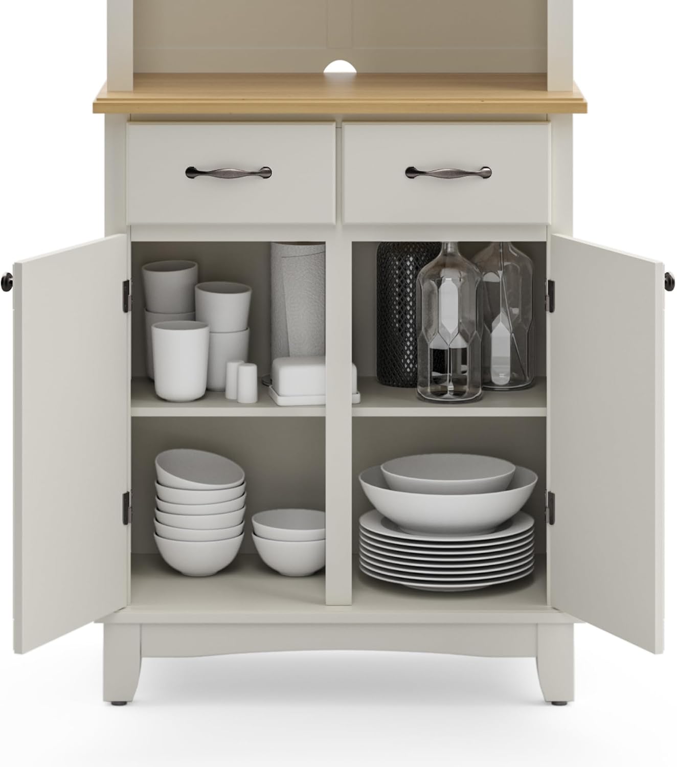 homestyles Buffet Of Buffets Off-White Buffet with Hutch