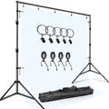 LimoStudio Photo Video Studio 10 ft. Width Adjustable Background Stand Backdrop Support Structure System Kit with Photo Clamp and Sand Bag, Photography Studio, AGG2348V2