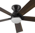 SMAFAN Smart Ceiling Fans with Lights Flush Mount 52', 3 Light Colors Dimmable, 10 Speeds DC Ceiling Fan with Remote, Outdoor Ceiling Fan Compatible with Alexa, Siri & Google Home, Black & Dark Walnut