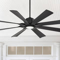 Possini Euro Design 60' Defender Modern Large Indoor Outdoor Ceiling Fan with LED Light Remote Control Matte Black Damp Rated for Patio Exterior House Home Porch Gazebo Garage Barn