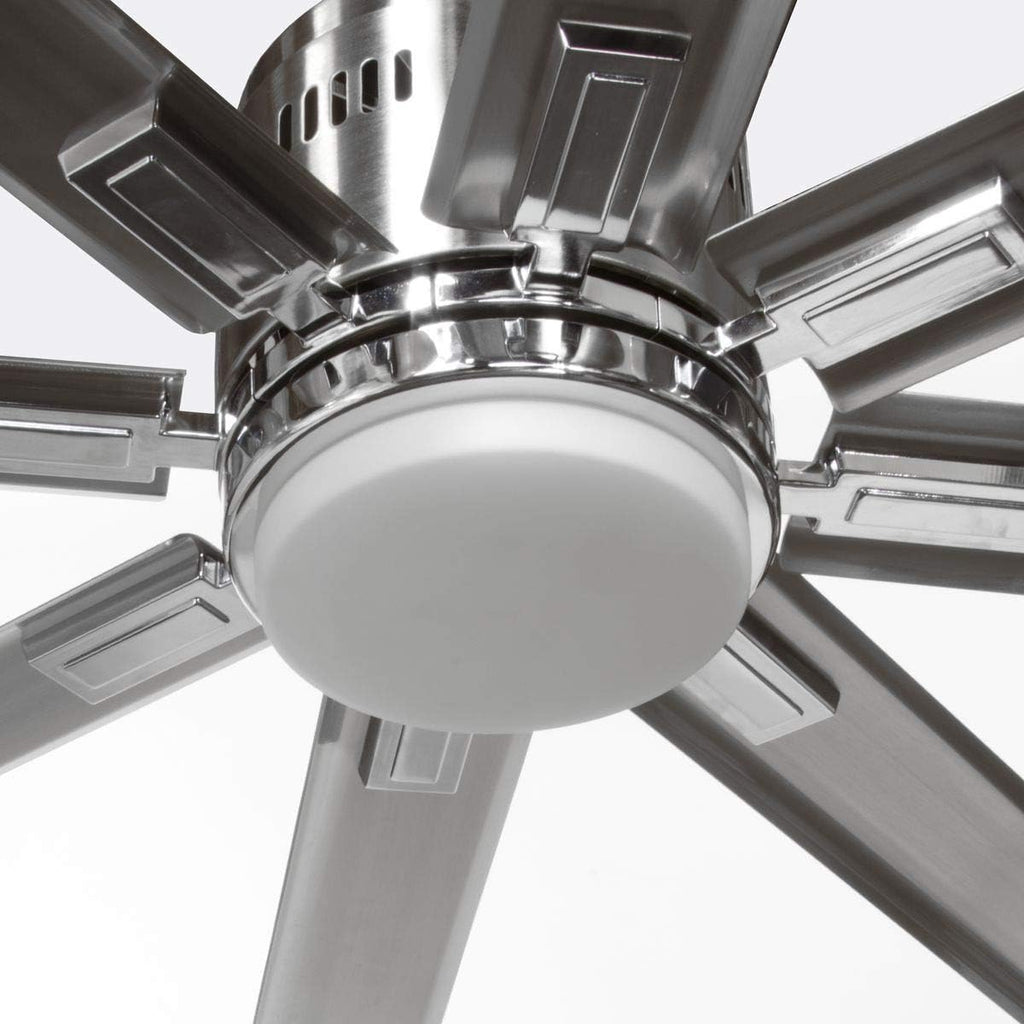 Progress Lighting Vast Collection 72-Inch 8-Blade Gray Modern Ceiling Fan, Nickel