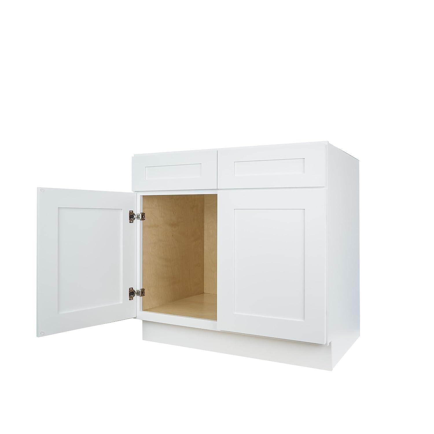 Hollywood Fabiani Design Sink Base Kitchen Cabinet 36 in. W x 24 in. D x 34.5 in. H in Shaker White Ready to Assemble