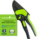 GARDEN GURU 2 in 1 Ratchet Pruning Shears Clippers – 4X Cutting Power – Ratcheting Garden Anvil Pruners Scissors - Makes Tough Cuts Easy - Ergonomic Handles - 1 Case (50 Pcs)