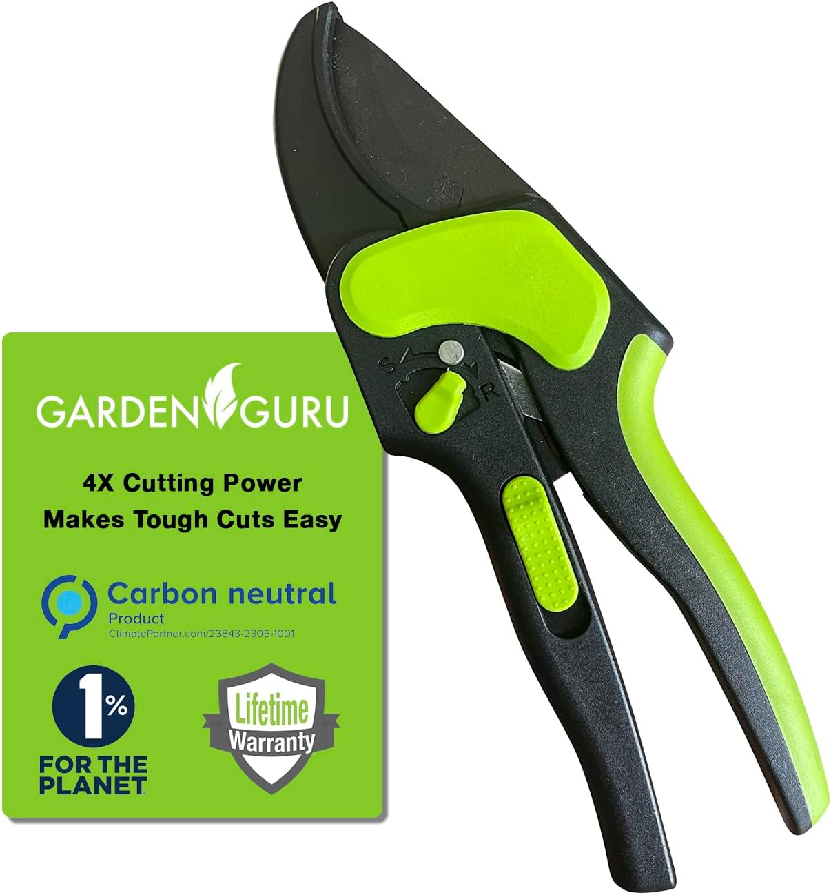GARDEN GURU 2 in 1 Ratchet Pruning Shears Clippers – 4X Cutting Power – Ratcheting Garden Anvil Pruners Scissors - Makes Tough Cuts Easy - Ergonomic Handles - 1 Case (50 Pcs)