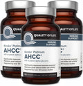 Quality of Life AHCC Kinoko Platinum 750 mg – Premium Immune Support Supplement, Pack of 3-60 Count Bottles