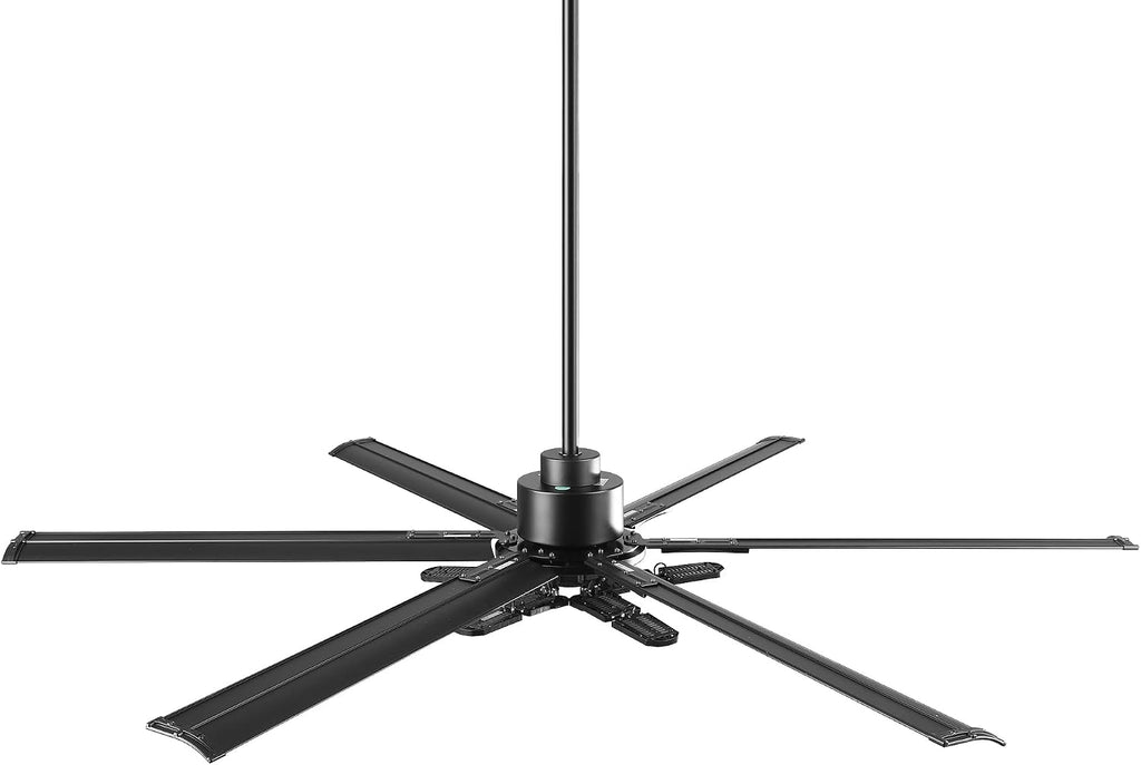 72 Inch Ceiling Fan with Lights and Remote, Large Modern DC Motor Ceiling Fan for Garage Workshop Living Room, 6-Speed Reversible, High Airflow, Matte Black
