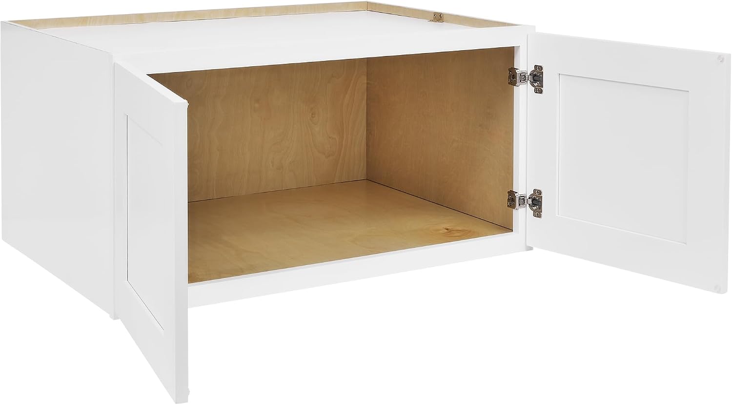 White Shaker Wall Cabinet - Ready to Assemble, Perfect for Kitchen, Laundry, and Bathroom Storage - 36'W x 12'H x 24'D