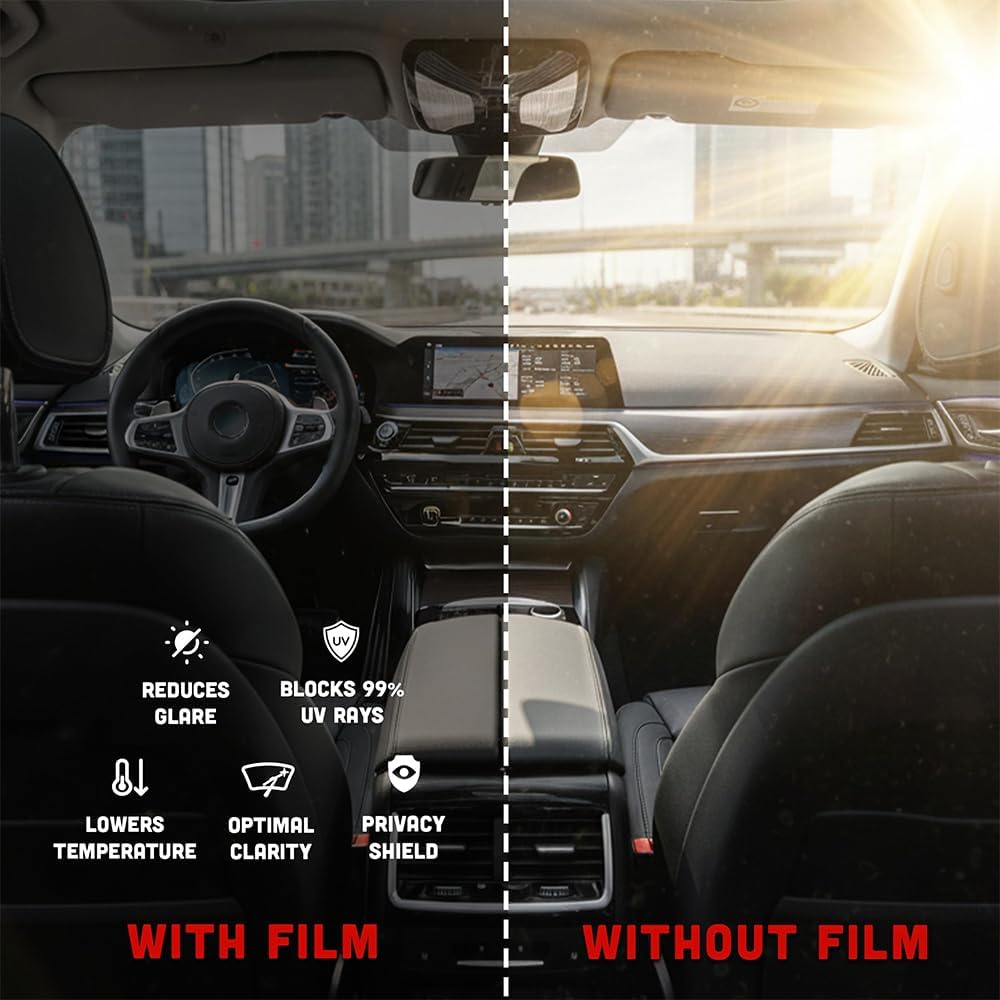 United Nano Carbon 2Ply Window Tint Film - 40' x100', 3% VLT Scratch Resistant, High Clarity, 99% UV Block – Privacy & Interior Protection Film for Car, Truck, SUV, Home – Heat & Glare Control
