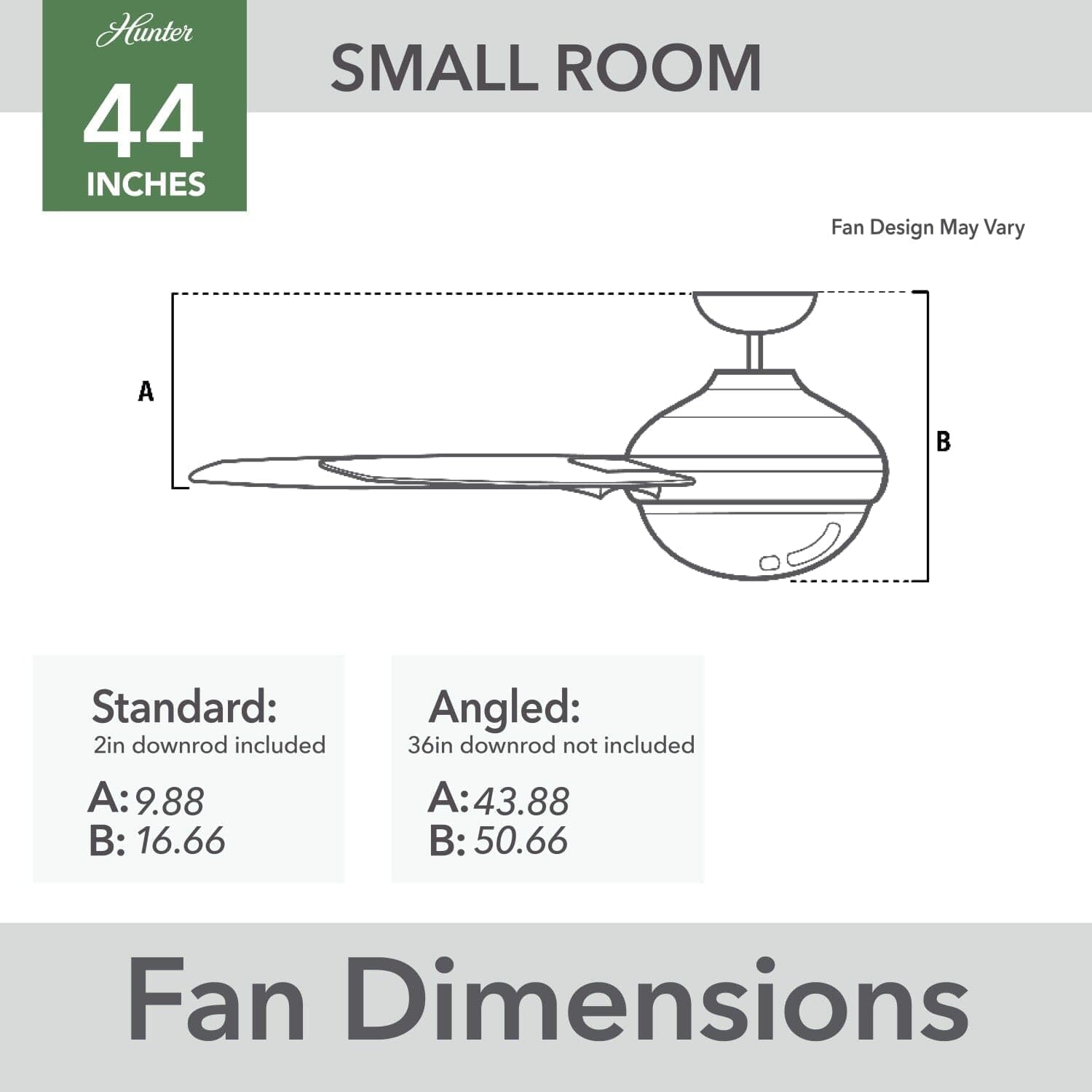 Hunter Fan 44 inch Bronze Indoor Ceiling Fan with Light and Pull Chain for Bedroom, Living Room, Office, Basement, Kitchen (Renewed)