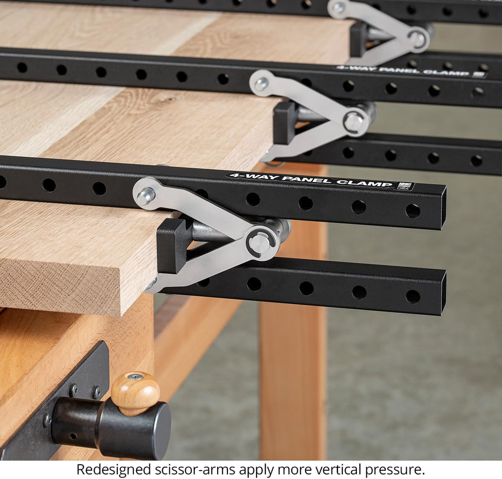 Woodpeckers Clampzilla 3.0, 18 Inch (4 Pack), 4-Way Panel Clamps for Glue-Ups on Cabinet Doors, Table Tops & Wood Panels, USA Made
