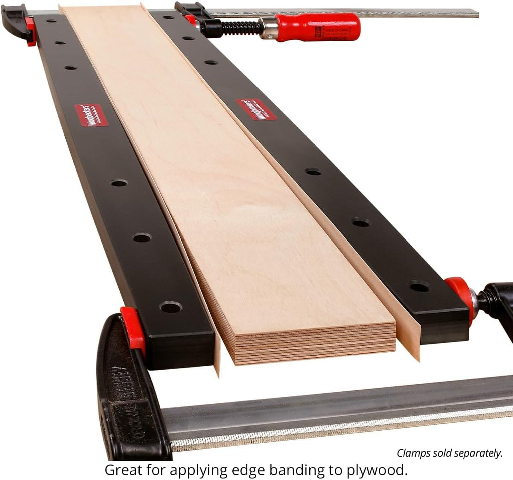 Woodpeckers Phenolic Clamping Cauls, 2-Pack, 36 Inch Panel Clamps, Cambered Design Delivers Even Pressure for Flat Panel Glue-Ups, Shop-Grade Durability - CAUL36X2-23