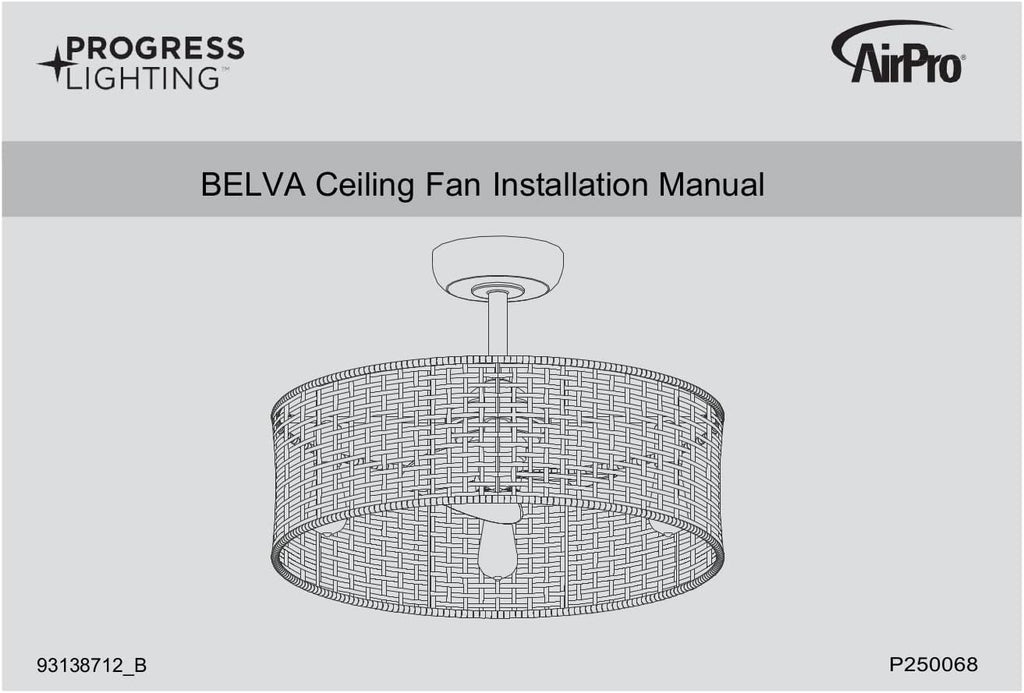 Progress Lighting P250068-151-WB LED Ceiling Fan from Belva Collection 25.25 inches