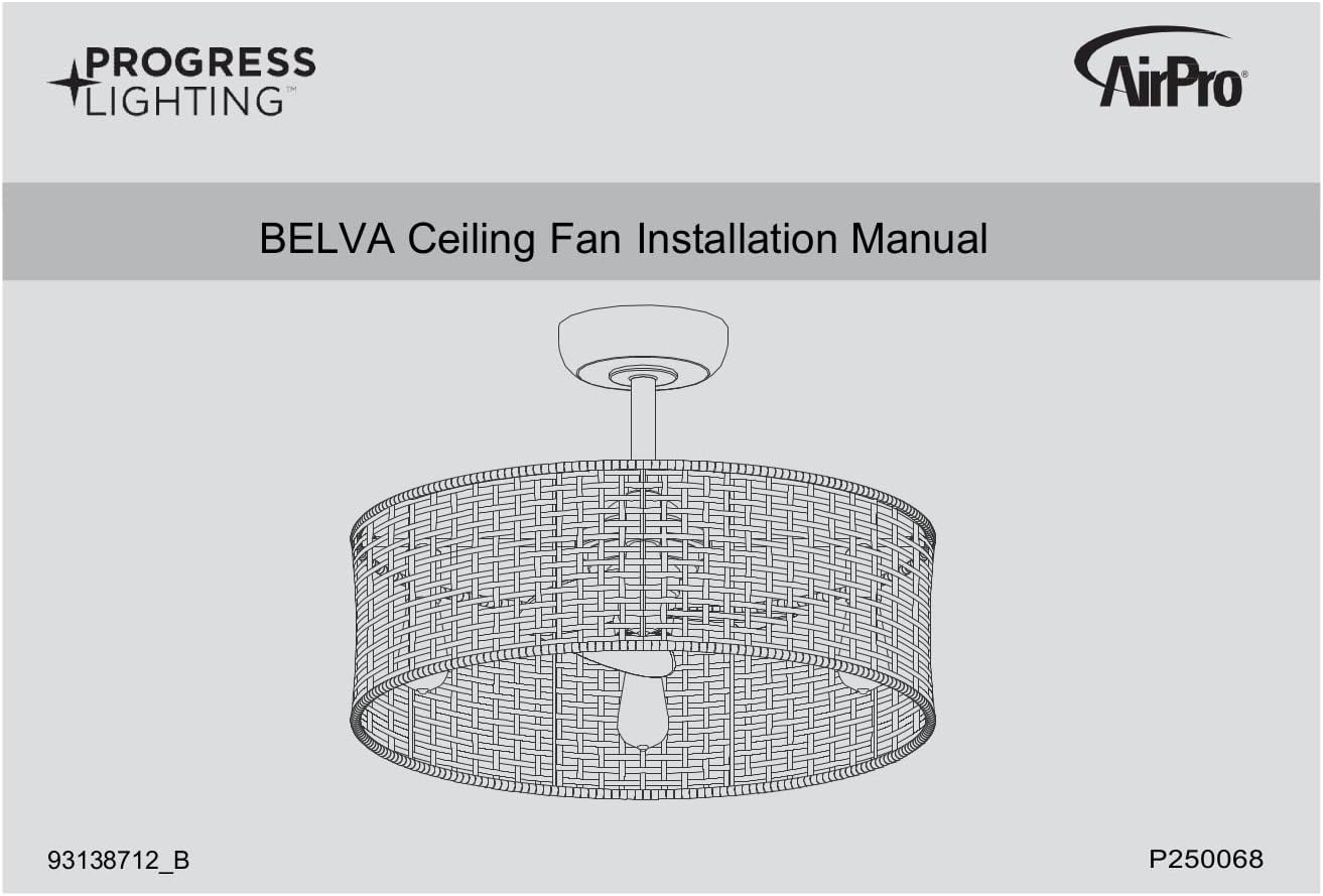Progress Lighting P250068-151-WB LED Ceiling Fan from Belva Collection 25.25 inches