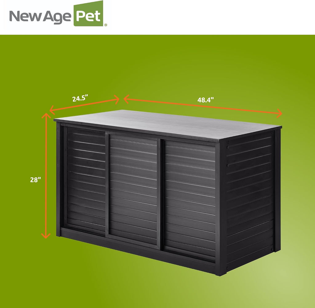New Age Pet ECOFLEX 48' Storage Cabinet for Pets in Black, Durable Wood Plastic Composite, Non Toxic, Easy Assembly, Ideal for Bedding, Food, Toys, Large Mojave Reptile Habitat Compatible