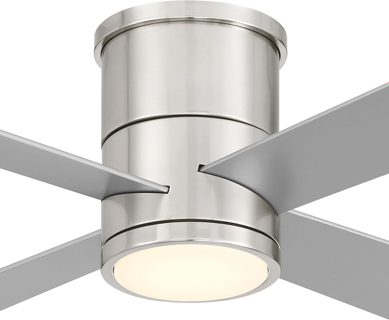 MINKA-AIRE F797L-BN/SL Falco 54' 4-Blade LED Flush Mount Ceiling Fan - Brushed Nickel and Silver Finish Blades with Etched Lens