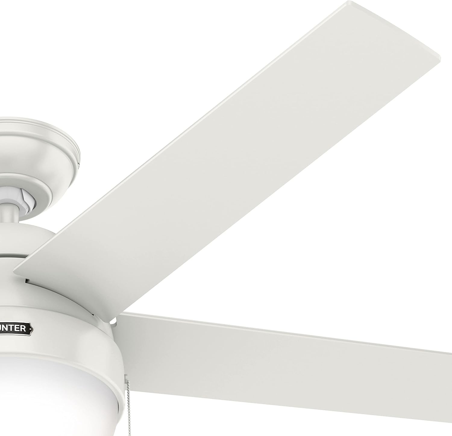 Hunter Fan 52 inch Contemporary Fresh White Finish Indoor Ceiling Fan with LED Light Kit and Pull Chain, Holiday gift for Bedroom, Living Room/Family Room, Dining Room, Kitchen, Office (Renewed)