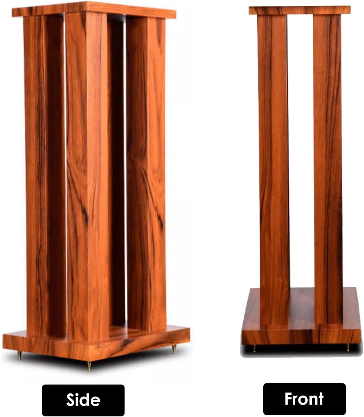 Speaker Stand 24inch Heavy Duty Wood Speaker Stands Pair Bookshelf, Universal Studio Monitor Holder for Satellite Speakers, Home Theater/Living Room Use(Brown)