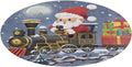 Santa's Train Coral Velvet Round Floor Mat Non-Slip Bath Rug Floor Covering for Bathroom Vanity Guest Suite & Vacation Home