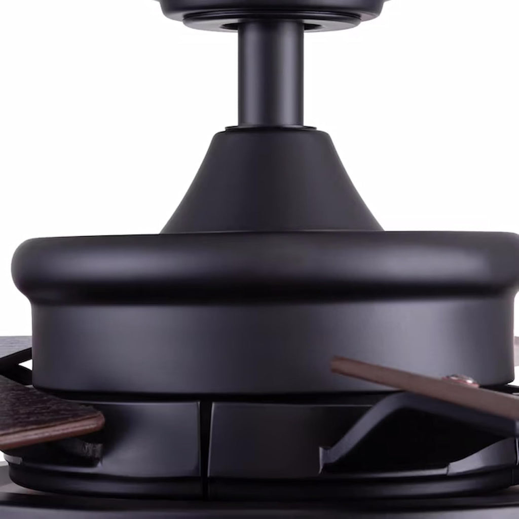 Honeywell Ceiling Fans Carnegie, 52 Inch Industrial LED Ceiling Fan with Light and Remote Control, Dual Mounting Options, Dual Finish Blades, Reversible Motor - 51928-01 - (Matte Black)