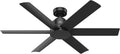 Hunter Fan 52 inch Ceiling Fan with No Light, Outdoor or Indoor Matte Black Ceiling Fan for Porch, Living Room, Office, Kitchen, Garage, 6 Blades (Renewed)