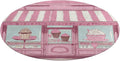 Ice Cream Store Pink Coral Velvet Round Floor Mat Non-Slip Bath Rug Floor Covering for Bathroom Vanity Guest Suite & Vacation Home