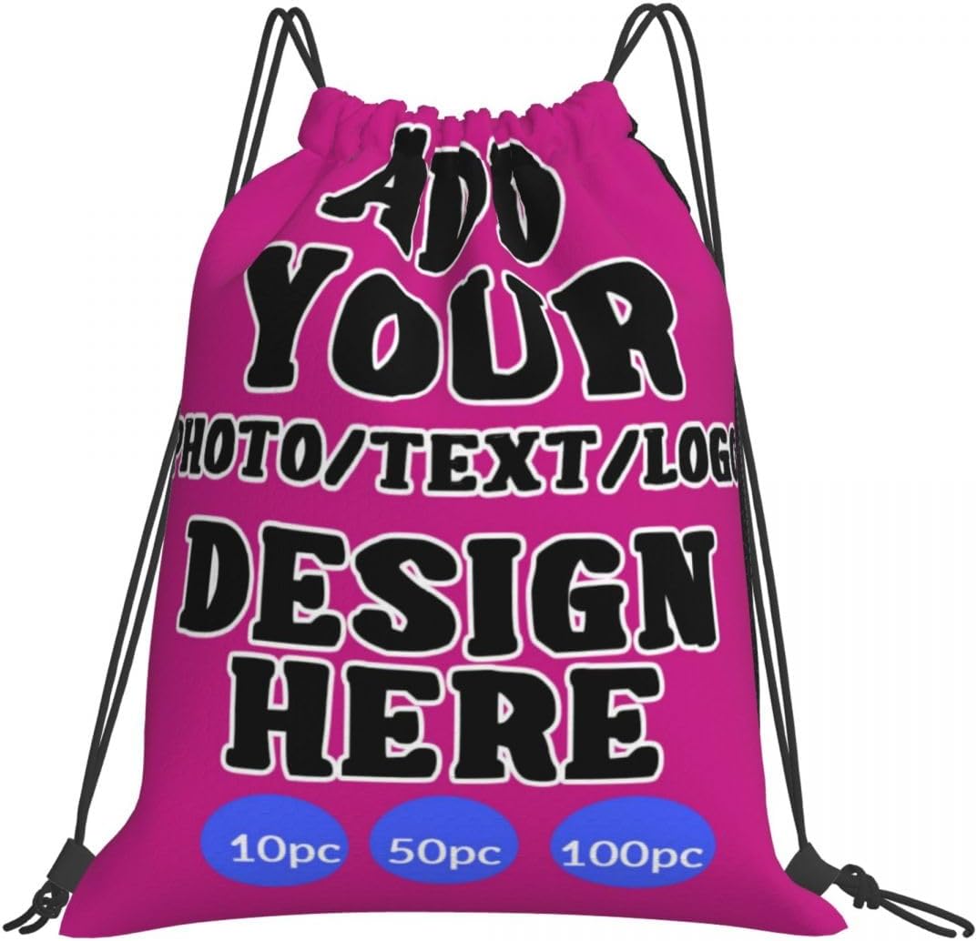 Pack Of 100 Drawstring Backpack Customizable Bulk Custom Gym Bags Lightweight Promotional Items With Logo Sport Bag For Travel Daily Use Style09