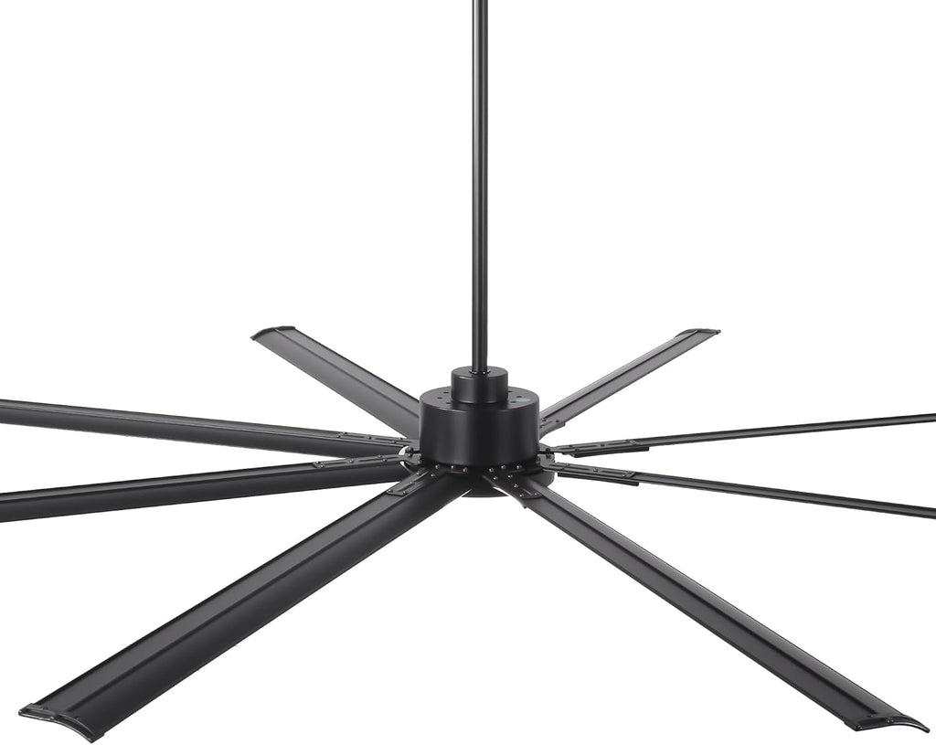 100 Inch Ceiling Fans with Lights and Remote, Black Large Ceiling Fan with Dimmable LED & 3CCT, Reversible DC Motor, Outdoor Ceiling Fans for Patios Shop Garage Living Room Commercial Spaces